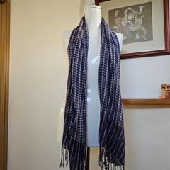 お値下げしました！パープルシルバーチェックストール