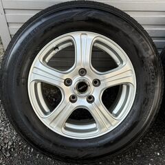 トヨタ車エスティマ ボクシー等に ラジアルタイヤ付き BRIDGESTONE 15インチアルミホイール トヨタ エスティマ より取り外し 約4～6分山 4本セット 15×6J 5H 215/65R15の画像