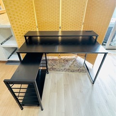 【引取】ラック付きI字デスク 幅120cm