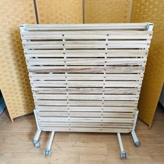 【引取】ニトリ　シングル折りたたみ桐すのこパイプベッド の画像