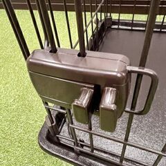 （単体可・未使用）ペット用ゲージ小（カラー：茶色）　トレー付きスライドドア（STS-400T・アイリスオーヤマ）⑫の画像