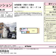 ★敷礼0円・ペット相談可能・角部屋・インターネット無料・事務所利...