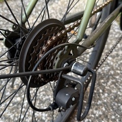 27インチ　クロスバイク　ナフコ　自転車　マットグリーン　feelsky　　の画像