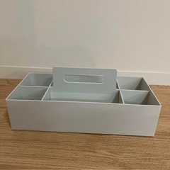 無印良品　ポリプロピレン　収納キャリーボックス　ワイド　ホワイトグレー
