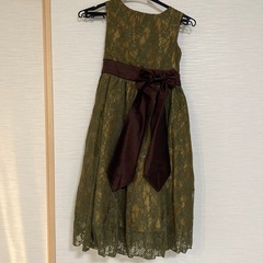 140cm パーティードレス　カーキ