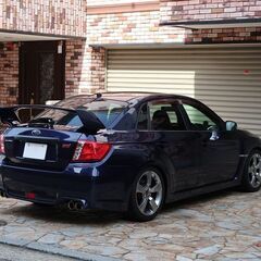 検査7年12月WRX STi A-LINE EJ25ターボ/ブラックレザー/ブリッツ車高調/アルパインHDDナビ/地デジ/バックカメラ/追加メーター/パドルシフトの画像