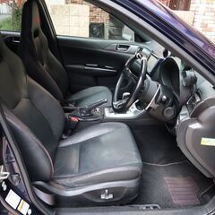検査7年12月WRX STi A-LINE EJ25ターボ/ブラックレザー/ブリッツ車高調/アルパインHDDナビ/地デジ/バックカメラ/追加メーター/パドルシフトの画像