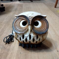 陶製 フクロウの照明 ライト ランプ オブジェ 置物 ふくろう ...