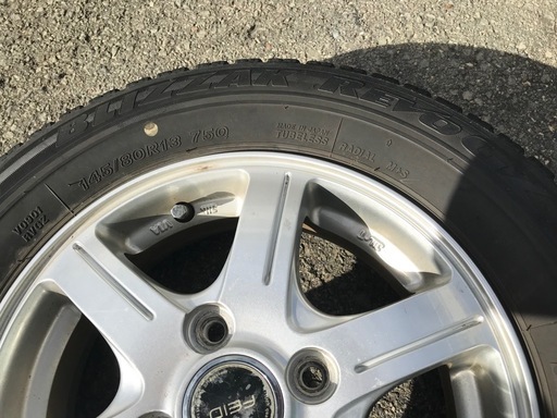 13インチ！アルミホイール　スタッドレスタイヤ　145/80R13