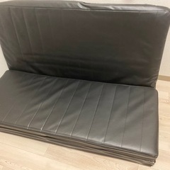3WAY ソファベッド　レザーブラックの画像