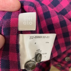ユニクロ　長袖　チェックシャツの画像