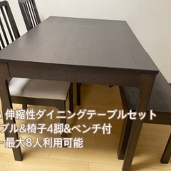 伸縮式ダイニングセット　IKEA