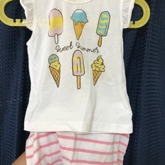 80サイズ‼️夏用パジャマ　アイス　汚れあり