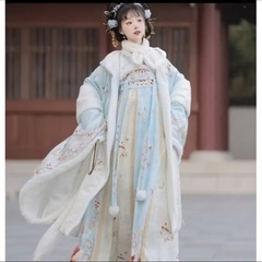 水色漢服　チャイナードレス　卒業式用