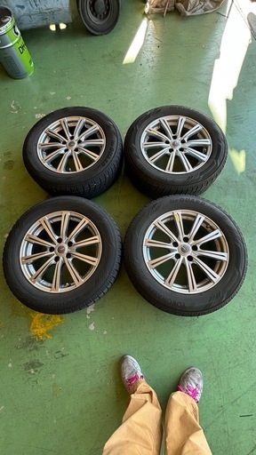 アルファード ヴェルファイア スタッドレス 17インチ 1台分 225-60-17 ヨコハマ iceGUARD iG60 2018年 バリ溝 日産 三菱　アイスガード