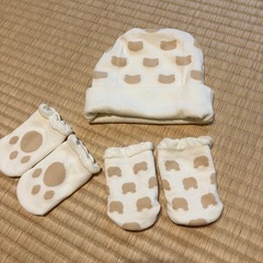 新生児　ベビー　帽子　ミトン