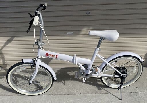 美品　白　折り畳み自転車　1ZERO1　20インチ　6段ギア　田川郡香春町