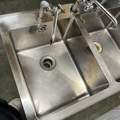 【業務用】 ステンレス製 2槽シンク 厨房用品 業務用 W900×D600×H830 N0421の画像