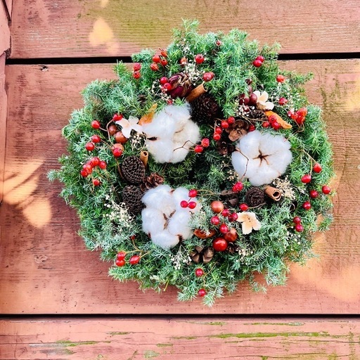 受付10/24まで　クリスマスリース　キャンドルリース