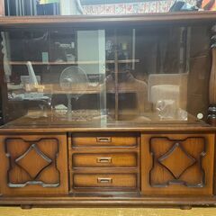 【差し上げます】サイドボード 和風家具 昭和レトロ 飾り棚 アン...