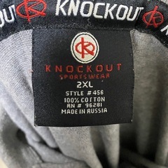 #3385 ノックアウト　2XL メンズ　半袖　Tシャツ　ポロシャツ　ボーダーの画像