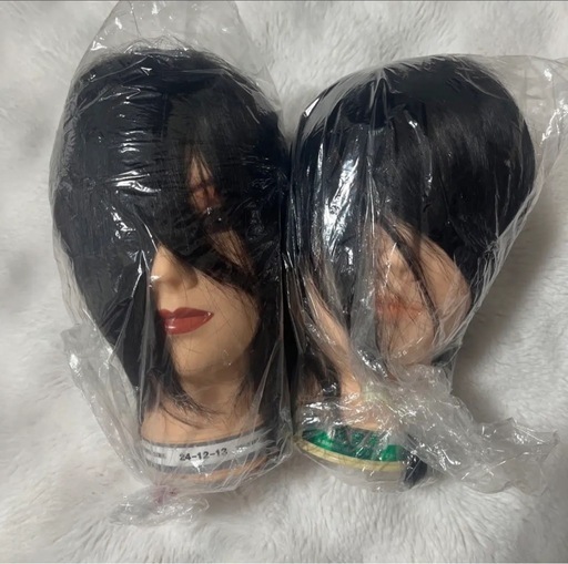 【美容師国家試験】練習用新品2体 本番用カット済み2体 美容師国家試験用、練習用ウィッグ2体セット