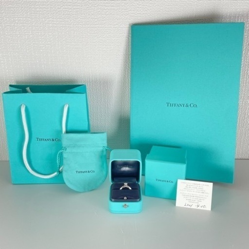 2021年購入 ティファニー セッティング エンゲージメント リング プラチナ 9号 Pt950 0.25ct 3EX/I/VS1