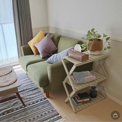 ベルメゾン　簡単に折りたためるラック　ベージュ／ワイド・3段