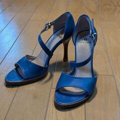 美品　AIGNER 青 ブルー 22.5cm  34 1/2　ド...