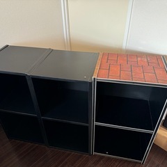 10/24（木）処分【あげます】収納家具　カラーボックス　ブラック　インテリア　 レコードサイズ　の画像