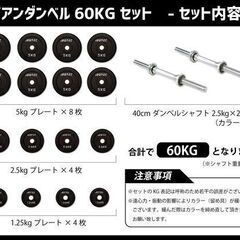 ① 美品 IROTEC/アイロテック アイアンダンベル60KGセット(片手30KG×2個)◆5kg×8/2.5kg×4/1.25kg×4/シャフトx2本◆穴径約28mm 手渡し希望/自社配送可能（配送エリアについてお問い合わせください）の画像
