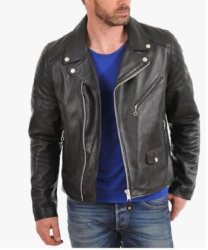 Sheep Leather quilted shoulder Jacket羊革キルティングショルダージャケット