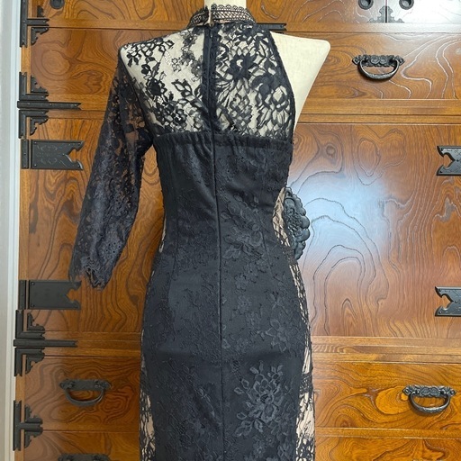 サイドシアーデザインチョーカーワンショルダー七分袖