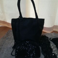 冠婚葬祭 2点セット　フォーマル用サブBAG(新品)とレースグローブのセット　🎄🎅パーティーにも！🎉の画像