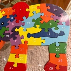 パズル　知育玩具　ゾウさん　木製 20×25センチの画像