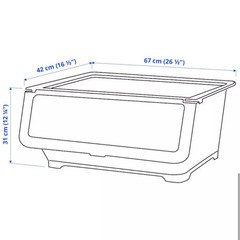 IKEA FIRRA フィッラ ふた付きボックス, 半透明,の画像