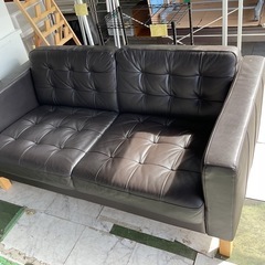 ソファー　2人掛け　ブラック　中古　
