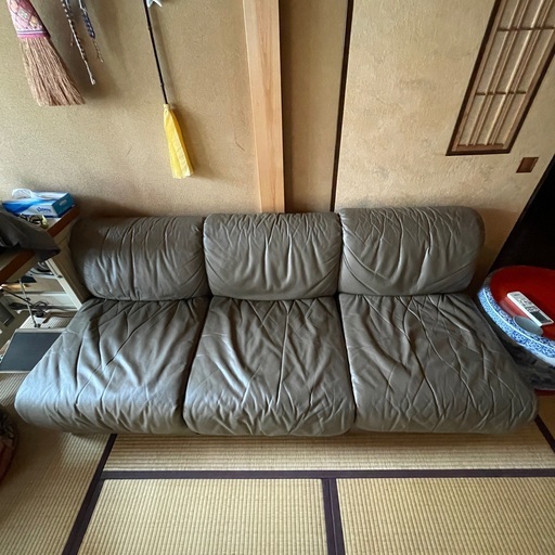 本革3人掛けソファ