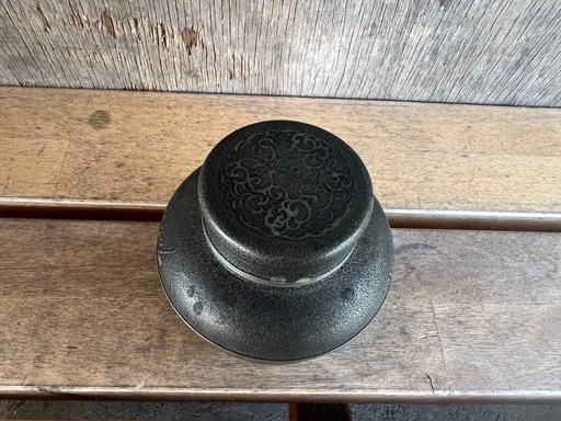 【GO-278】茶入 茶筒 茶道具 錫 間村自造
