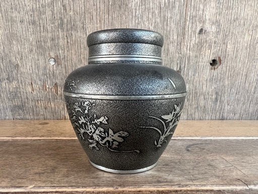 【GO-278】茶入 茶筒 茶道具 錫 間村自造