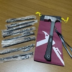 ペグハンマー ペグ付き　ペグ抜き テント タープ 設営 キャンプ用品 DIYの画像