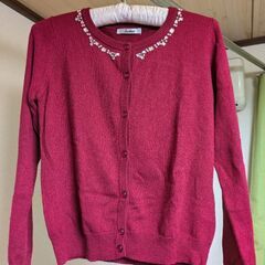 美品　ボルドーカーディガン　М