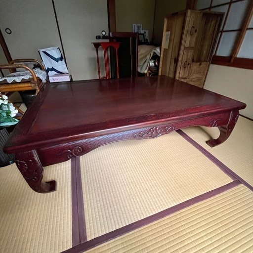 明治時代アンティーク鎌倉彫りのテーブル
