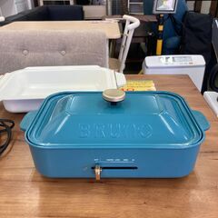 【リサイクルショップ　ピカソ　小松原】ブルーノ BRUNO コンパクトホットプレート セラミックコート鍋 プレート 3種セット たこ焼き器 ブルー BOE021-SET-NABE★5977★の画像