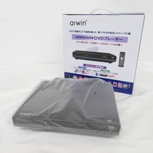 arwin (アーウィン) プレイヤー HDMI端子搭載DVDプレーヤー ケーブル付 CPRM USB リモコン付き ASD-212KH 未使用品 【コンプオフ金沢野々市店】