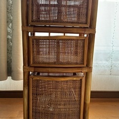 籐　3段ボックス