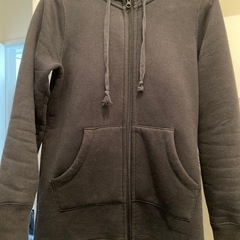 裏ボア パーカー 黒 ダブルジッパー