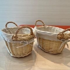 【値下げ】おしゃれ収納バスケット2点セット