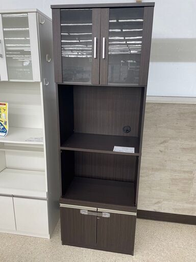 ★ジモティ割あり★  食器棚 茶 H178.5×D38×W59.5 クリーニング済み TJ9351