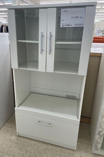 ★ジモティ割あり★  ミニ食器棚 白 H118.3×D39.5×W60 クリーニング済み TJ9352
